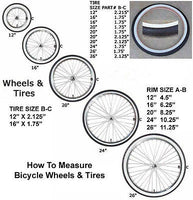 Bike Bicycle Wheel 12'' X 1.75/2.125'' Scooter Kids Bike Front Aluminum Iron M8 - transformparts