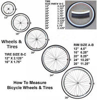 Bike Bicycle Rear Wheel 14 X 1.75/2.125/2.5''Aluminum Scooter eBike Kids Bike - transformparts