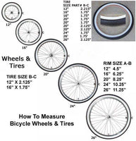 Bike Bicycle Front Wheel 14 X 1.75/2.125/2.5'' Aluminum Scooter eBike - transformparts