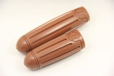 Vintage Bicycle Bike Long Short Handlebar Grips Rubber Brown - transformparts